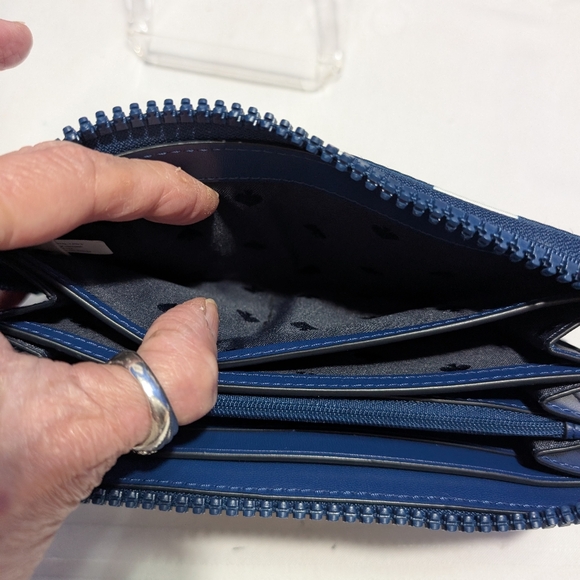 *Kate Spade Joe Large Continental Polka Dot Wallet - Navy And White - Picture 9 of 16